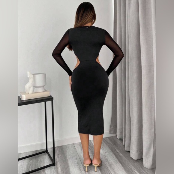 SHEIN Plunging Neck Bodycon Dress - Picture 2 of 2